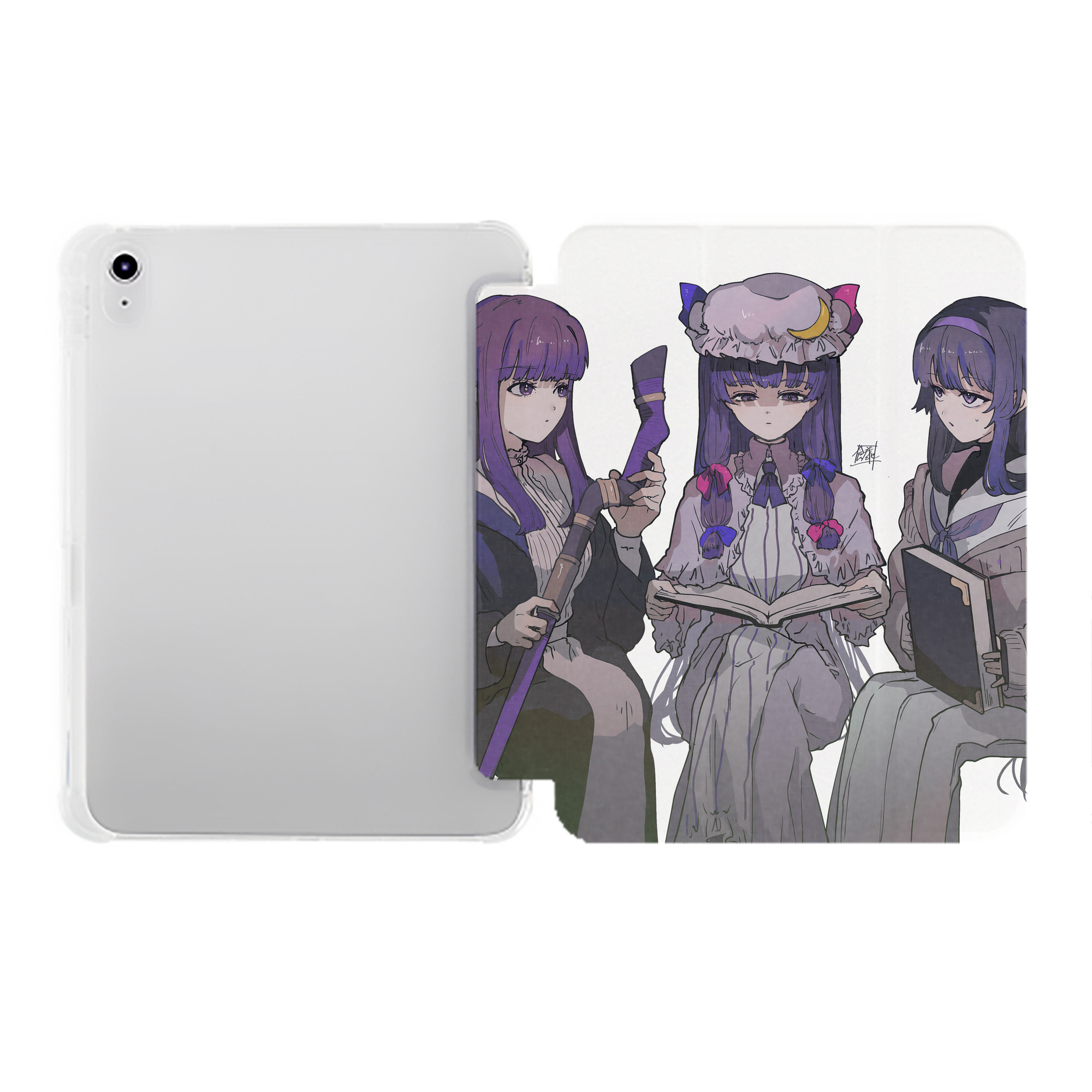 （画像用） 葬送のフリーレン Frieren IPad ケース ペン収納付き 三つ折りスタンド PUレザー×シリコン 対応機種9.5/10.5/10.9インチ